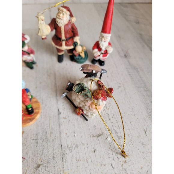 Santa Claus ski elf ornament Xmas set tall hat unique figure - Picture 4 of 6
